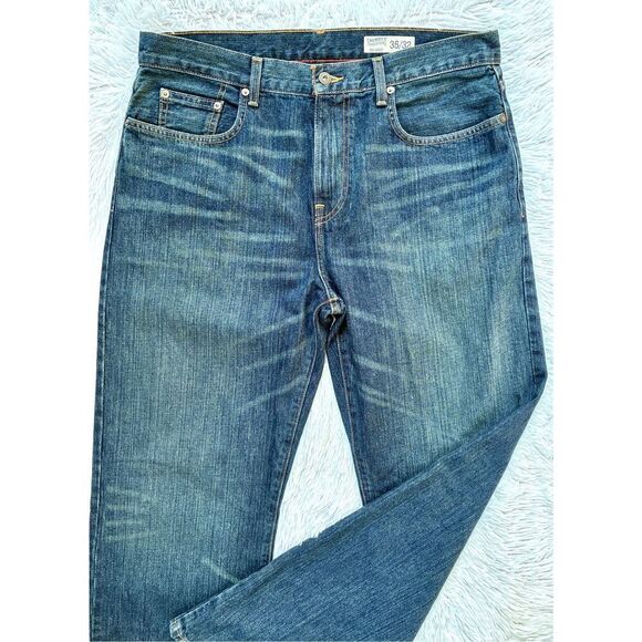 Cremieux Premium Denim SZ 35/32 Relaxed Fit Dark Denim Blue Jeans - Picture 5 of 11